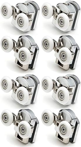 Doppelrollen für Duschtüren, Laufrollen, 23 mm Durchmesser, oben unten, Badezimmer-Ersatzteile (A23 mm, 8 Stück) von YUANQIAN