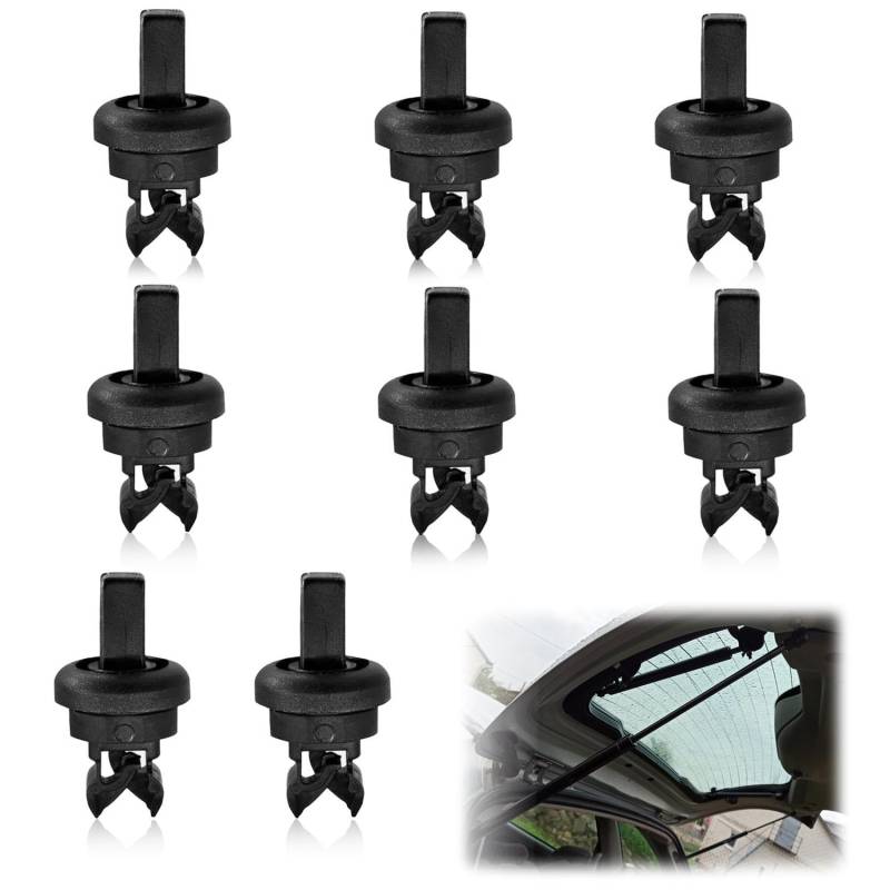 YUBBYSTU 8 Stück Schwarz Kofferraum-Hutablage-Clips, Hutablage-Schnur-Clips, kompatibel für Renault Clio Megane Scenic Laguna Modus MK1 MK2 MK3 1 2 3 4 Auto-Halterungen 7705099001 von YUBBYSTU