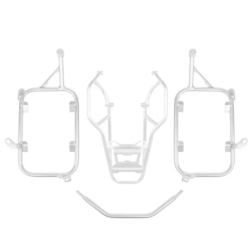 Für R1300GS Für R 1300 GS 2024 Motorrad Heckbox Satteltaschen Seitengepäckträger Gepäckkoffer Halterung Halter Edelstahl Motorrad Hintergepäckträgerplatte(Silver 1 Set) von YUCHUJCGSS
