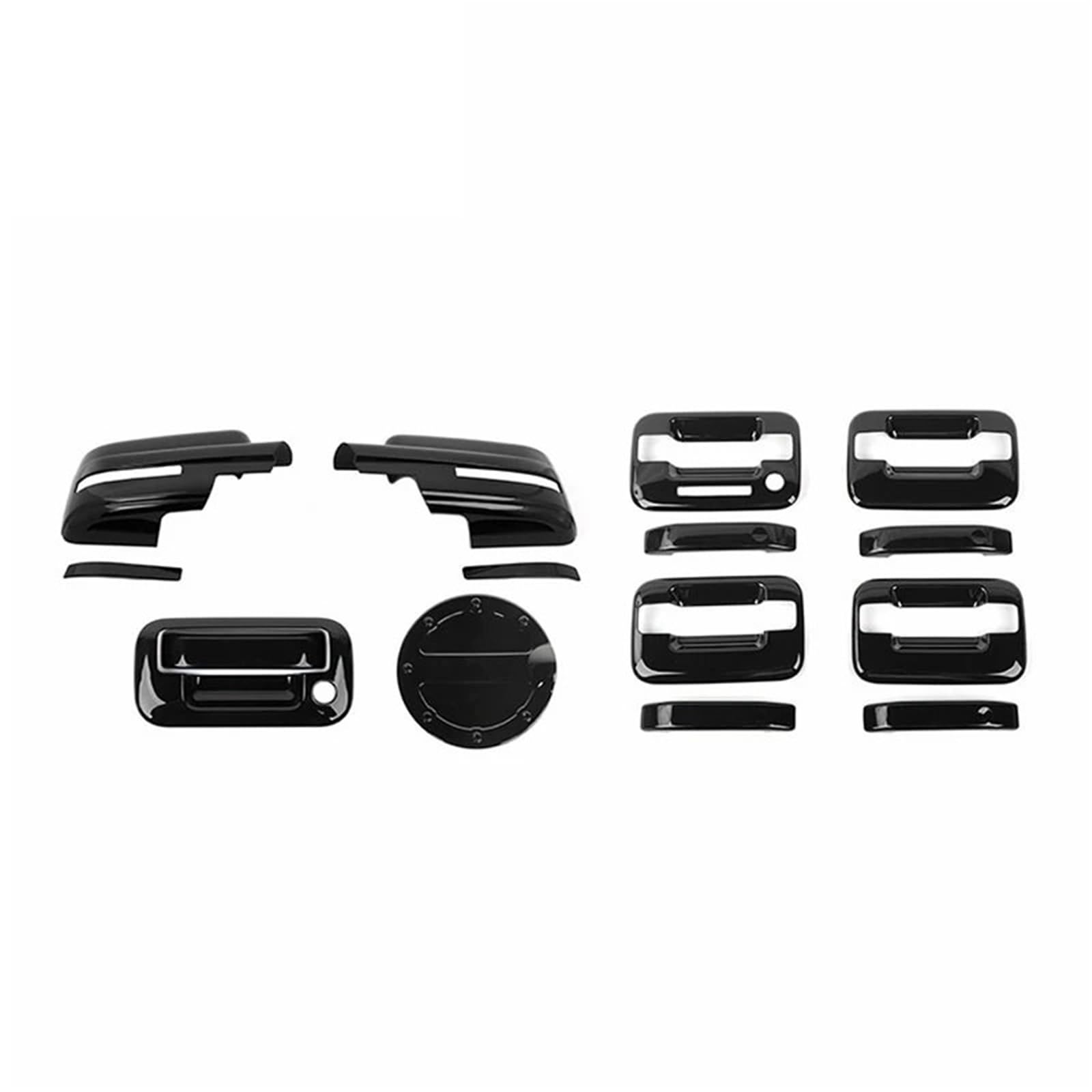 Kompletter Rückspiegel Für Ford Für F150 2009 2010 2011 2012 2013 2014 Auto Rückspiegel Tür Griff Tankdeckel Dekoration Shell Abdeckung Komplette Außenspiegel Auto(Black) von YUCHUJCGSS