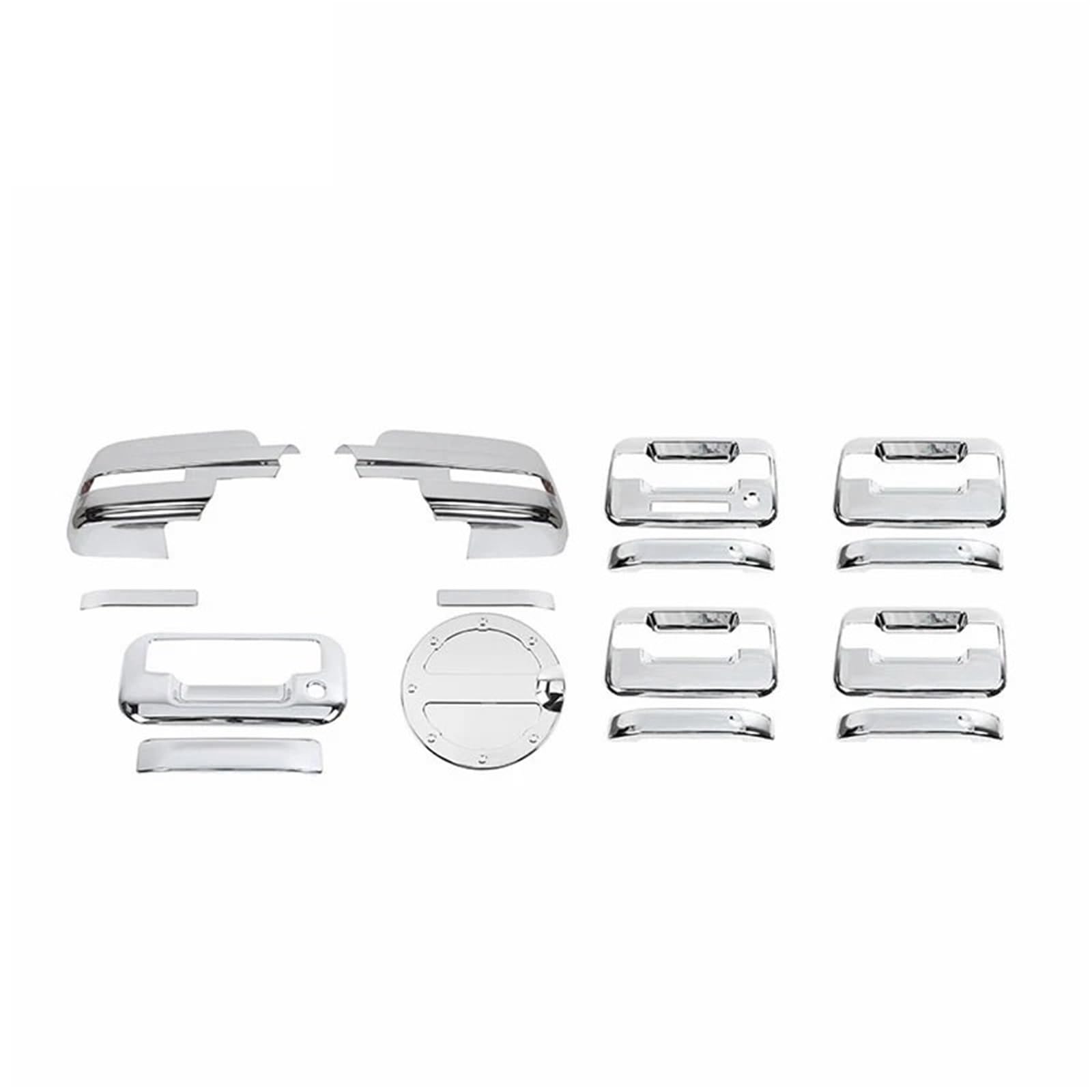 Kompletter Rückspiegel Für Ford Für F150 2009 2010 2011 2012 2013 2014 Auto Rückspiegel Tür Griff Tankdeckel Dekoration Shell Abdeckung Komplette Außenspiegel Auto(Chrome) von YUCHUJCGSS