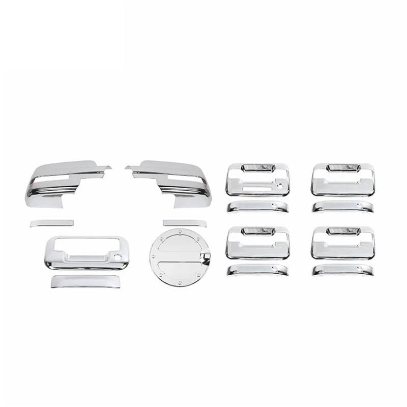 Kompletter Rückspiegel Für Ford Für F150 2009 2010 2011 2012 2013 2014 Auto Rückspiegel Tür Griff Tankdeckel Dekoration Shell Abdeckung Komplette Außenspiegel Auto(Chrome) von YUCHUJCGSS