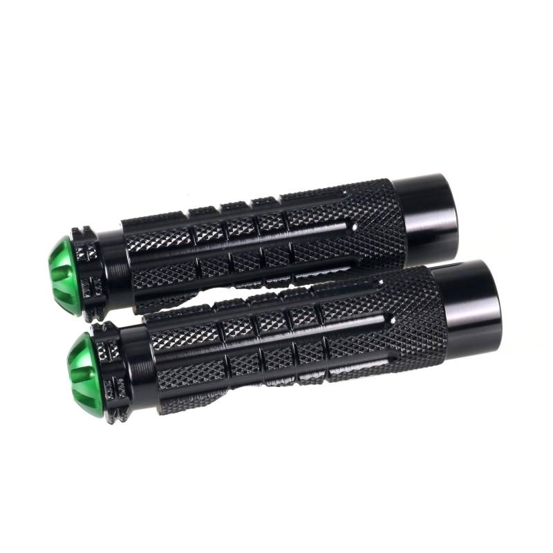 Motorrad Fußrasten Universal Motorrad Fußstütze Anti Slip Fußrastenanlage Fußstützen Fußstütze Motorrad Hinten Fußrasten Gewinde Hinten Set Pedale Motorrad Fußstütze(Black-Green) von YUCHUJCGSS