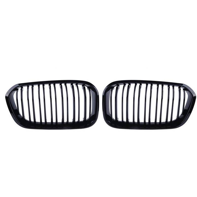 Nierengitter Grill Für 1er F20 F21 2015-2019 Frontstoßstange Nierengrill Renngrills Ersatz Doppellamellen Schwarzglanzgitter Kühlergrill Vorne(Double-Glossy Black) von YUCHUJCGSS