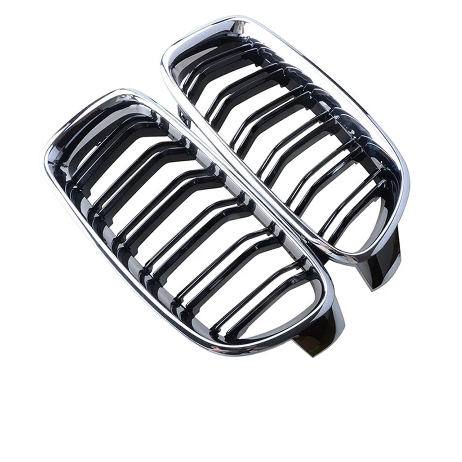 Nierengitter Grill Für 3Series F30 F31 F35 2012-2019 Limousine Front Nierengrill Chrom Überzug Racing Grille Autozubehör Kühlergrill Vorne(Black+Chrome) von YUCHUJCGSS