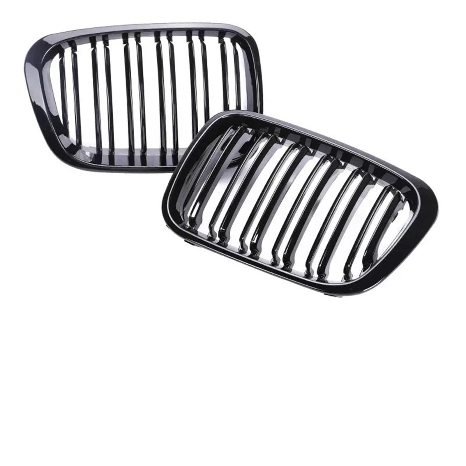 Nierengitter Grill Für 3er E46 318i 320i 325i 330i 1998-2001 2/4 Türen Grill Auto Front Nierengrill Schwarz Glänzend Racing Grille Zubehör Kühlergrill Vorne(4 Dual Gloss Black) von YUCHUJCGSS