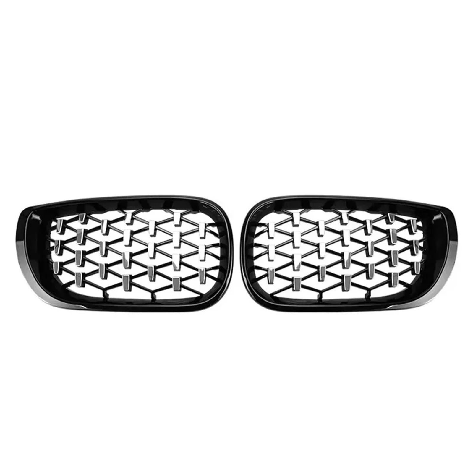 Nierengitter Grill Für 3er E46 325i 4-Türer 2002-2004 Hochglanz-Einzellinien-Stil Front-Nieren-Renngitter Obere Gitter Im Diamant-Stil Kühlergrill Vorne(Diamond-Chrome Black) von YUCHUJCGSS