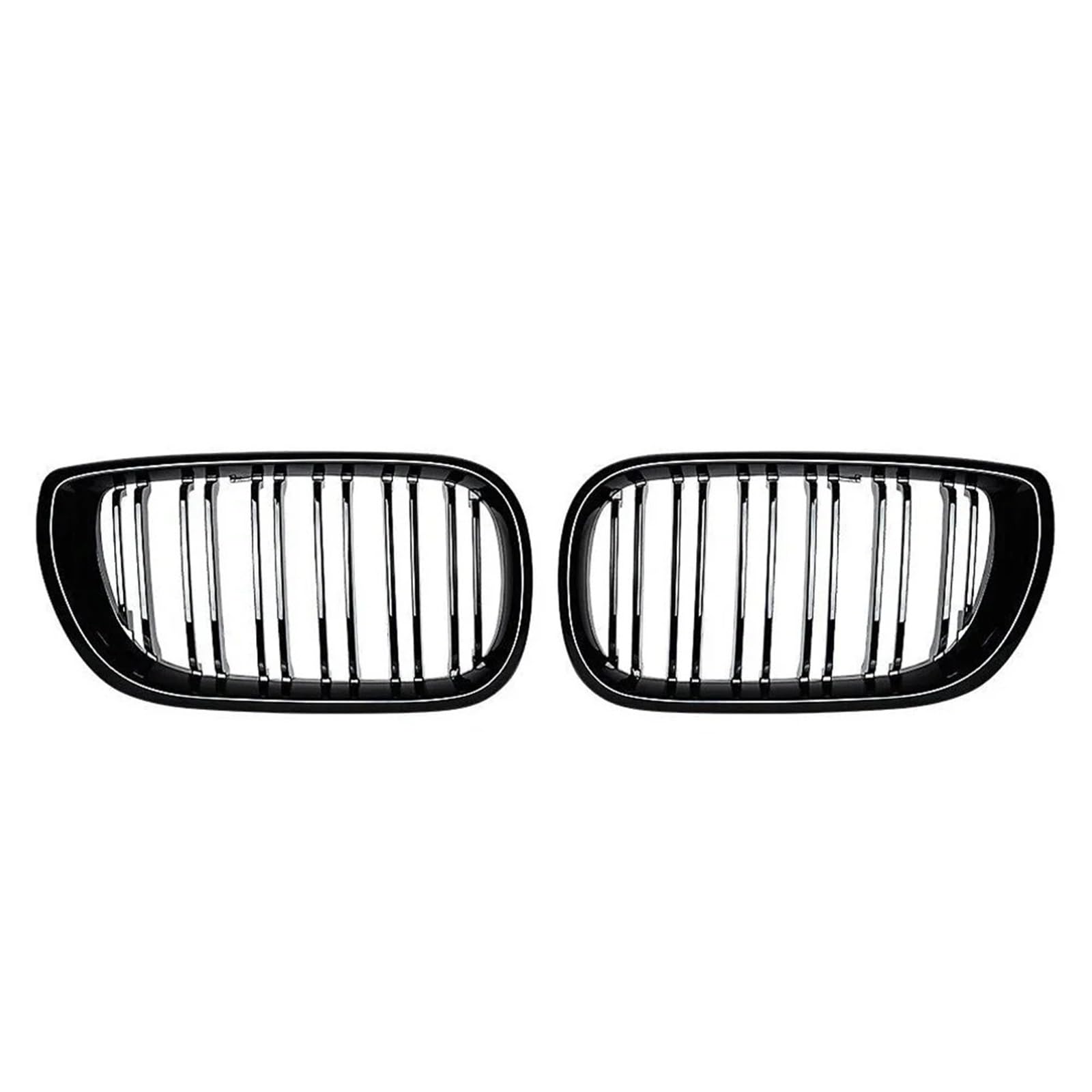 Nierengitter Grill Für 3er E46 325i 4-Türer 2002-2004 Hochglanz-Einzellinien-Stil Front-Nieren-Renngitter Obere Gitter Im Diamant-Stil Kühlergrill Vorne(Double-Glossy Black) von YUCHUJCGSS