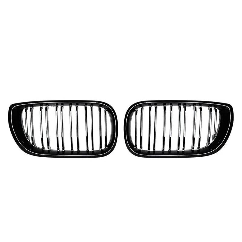 Nierengitter Grill Für 3er E46 325i 4-Türer 2002-2004 Hochglanz-Einzellinien-Stil Front-Nieren-Renngitter Obere Gitter Im Diamant-Stil Kühlergrill Vorne(Double-Glossy Black) von YUCHUJCGSS