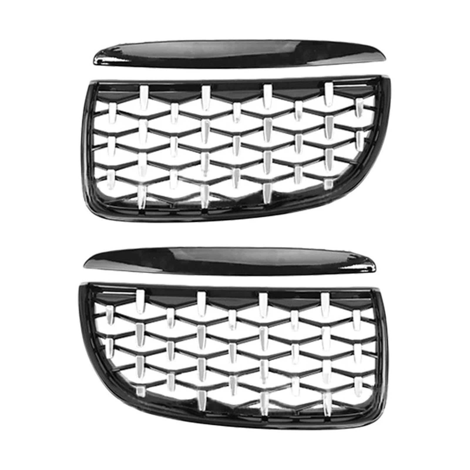 Nierengitter Grill Für 3er E90 320i 325i 325xi 330i 323i 328i 328xi 335i 335xi 2005-2008 Frontstoßstange Nierengrill Glanz Schwarz Links Rechts Kühlergrill Vorne(Black Diamond) von YUCHUJCGSS