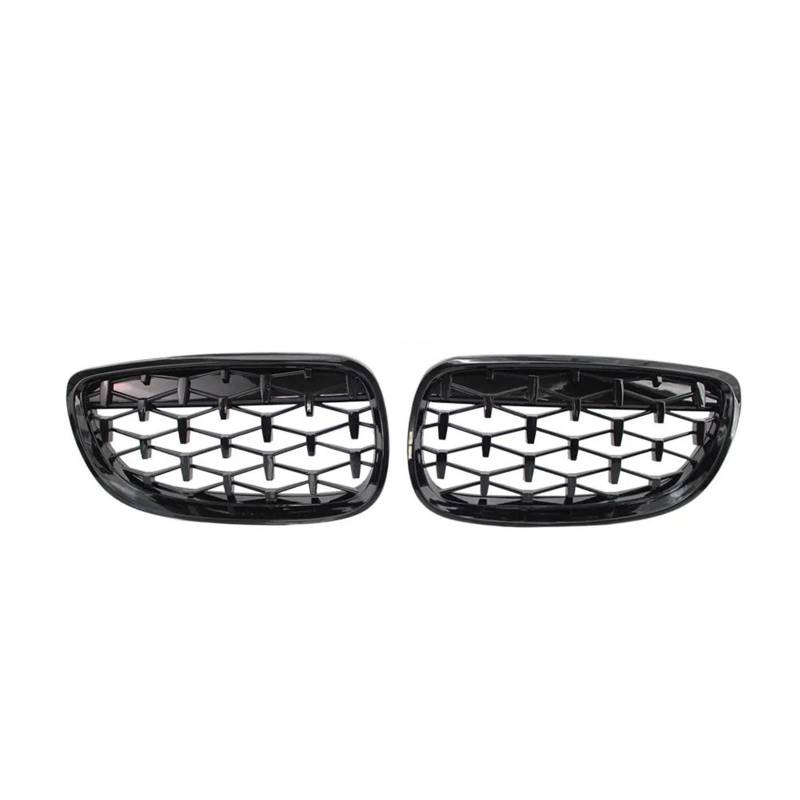 Nierengitter Grill Für 3er E92 E93 Coupé 2006–2010 Fronthaube Nierengrill Diamant Meteor Grill Glanz Schwarz Außenzubehör Kühlergrill Vorne(Black) von YUCHUJCGSS