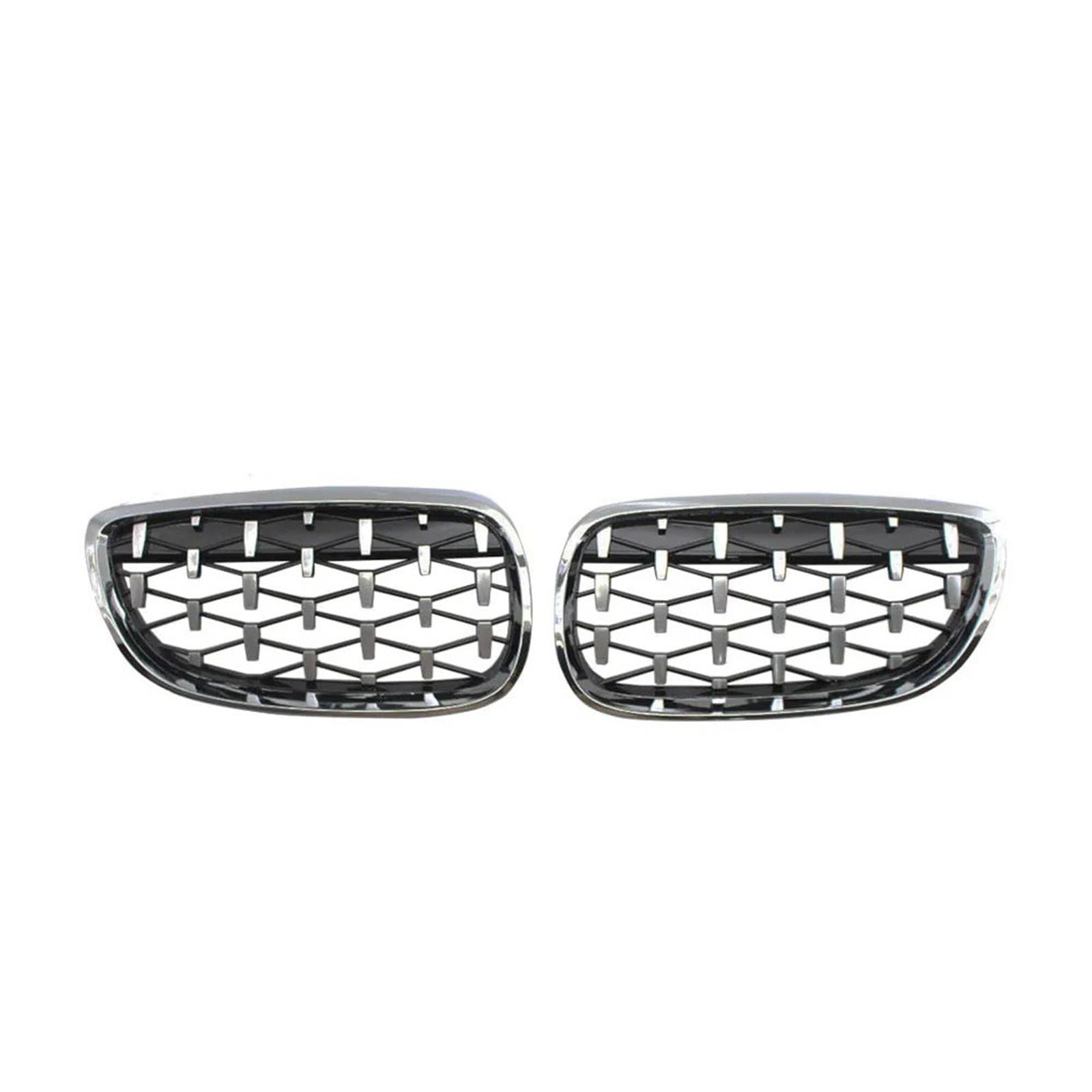 Nierengitter Grill Für 3er E92 E93 Coupé 2006–2010 Fronthaube Nierengrill Diamant Meteor Grill Glanz Schwarz Außenzubehör Kühlergrill Vorne(Silver) von YUCHUJCGSS