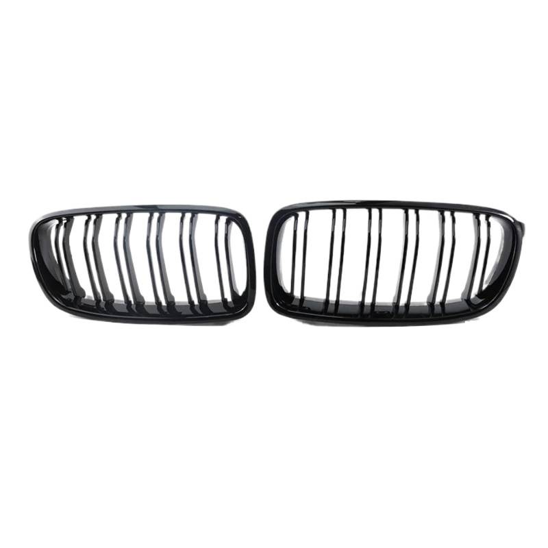 Nierengitter Grill Für 3er F30 F31 F35 2011-2019 Frontstoßstange Nierengrill Doppellamellen Racing Sportgrill Autozubehör Kühlergrill Vorne(Double Line Black) von YUCHUJCGSS