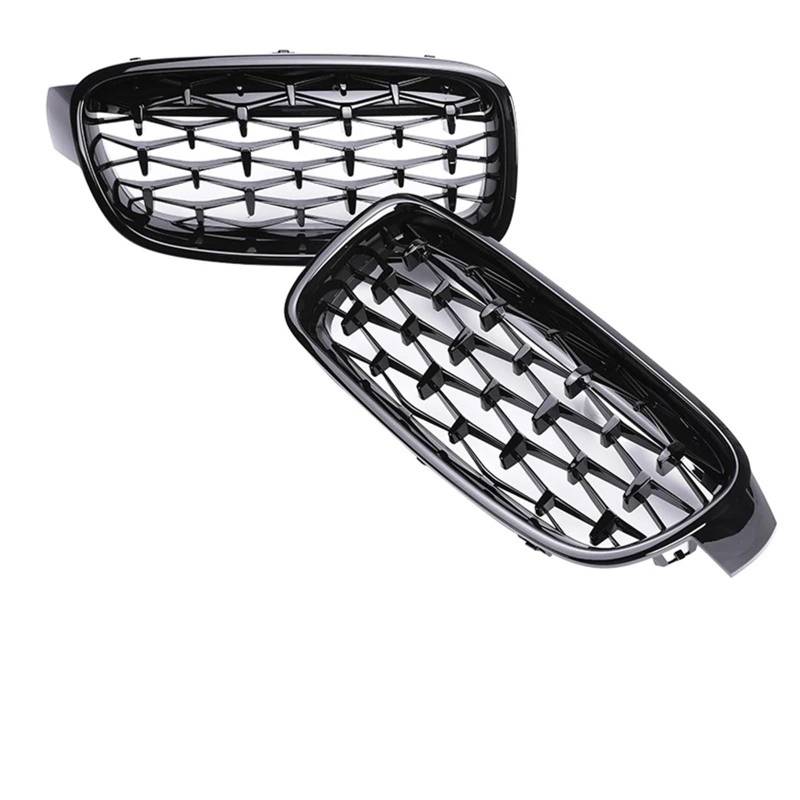 Nierengitter Grill Für 3er F30 F31 F35 2012-2019 Carbon Fiber Grill Facelift Racing Grille Niere Frontstoßstange Grill Zubehör Kühlergrill Vorne(All Black Diamond) von YUCHUJCGSS