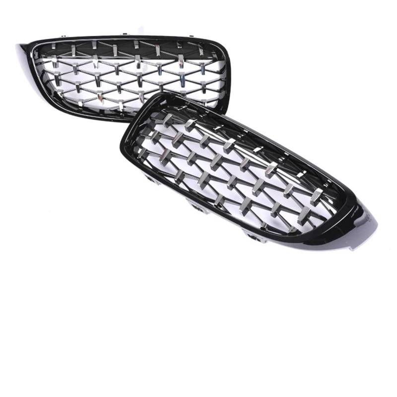 Nierengitter Grill Für 4er F32 F33 F36 F80 F82 2013-2020 Frontstoßstange Nieren Glanz Schwarz Carbon Racing Grill Refiting Grille Zubehör Kühlergrill Vorne(Diamond Black Sliver) von YUCHUJCGSS