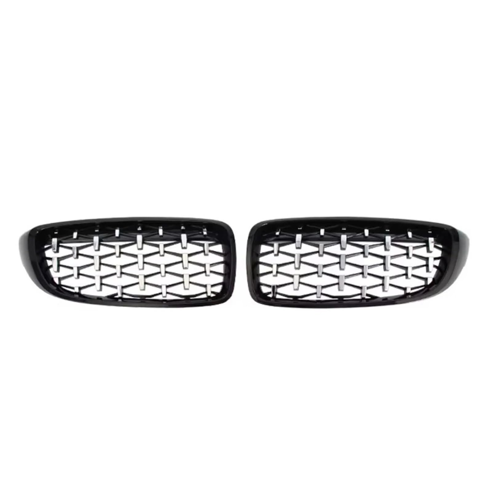 Nierengitter Grill Für 4er F32 F33 F36 Für M3 F80 Für M4 F82 2012-2019 Diamonds Style Frontstoßstange Racing Grill Dual-Lamellen-Zubehör Kühlergrill Vorne(Diamond-Black) von YUCHUJCGSS