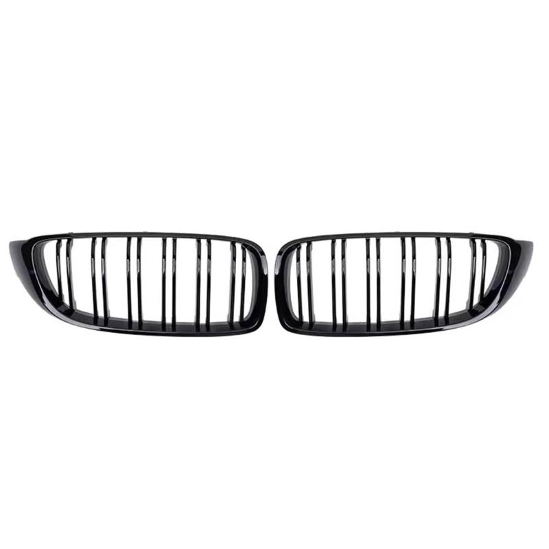 Nierengitter Grill Für 4er F32 F33 F36 Für M3 F80 Für M4 F82 2012-2019 Diamonds Style Frontstoßstange Racing Grill Dual-Lamellen-Zubehör Kühlergrill Vorne(Double-Glossy Black) von YUCHUJCGSS