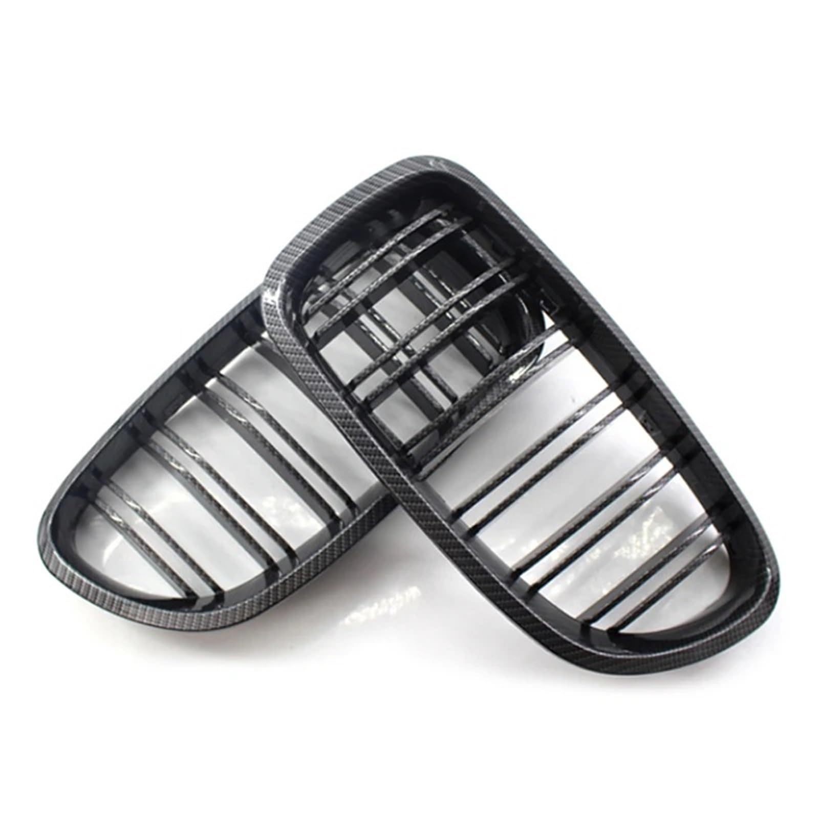 Nierengitter Grill Für 5 Series F10 F11 F18 520d 530d 540i 2010-2017 Auto Gloss Black Nierengrill Dual Lamellen Racing Grill Ersatzteil Kühlergrill Vorne(Double Line Carbon) von YUCHUJCGSS