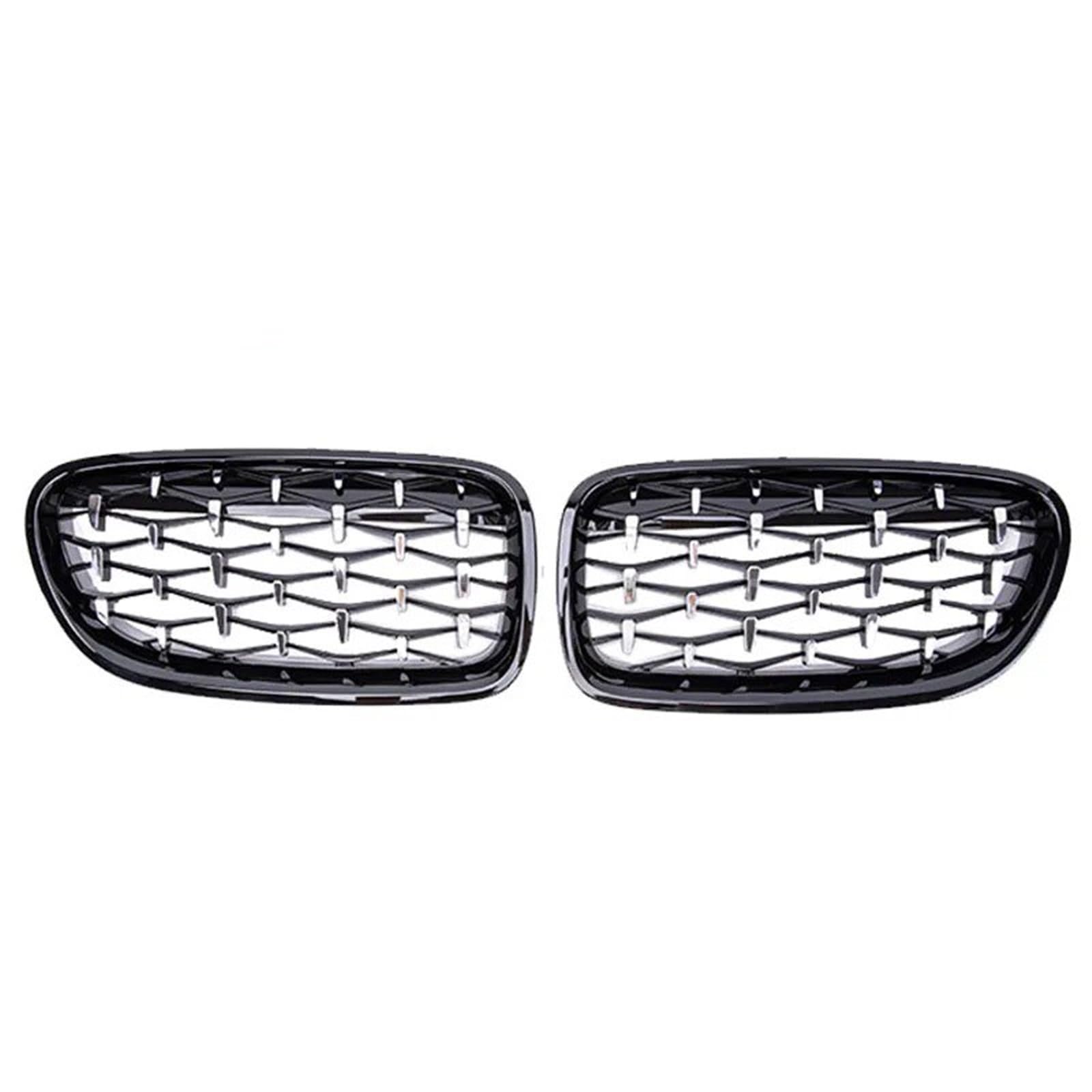 Nierengitter Grill Für 5 Series F10 F11 F18 520i 523i 528i 520d 530d 2010-2016 Auto Front Stoßstange Grill Gitter Diamant Niere Grille Kühlergrill Vorne(Black and Sliver) von YUCHUJCGSS