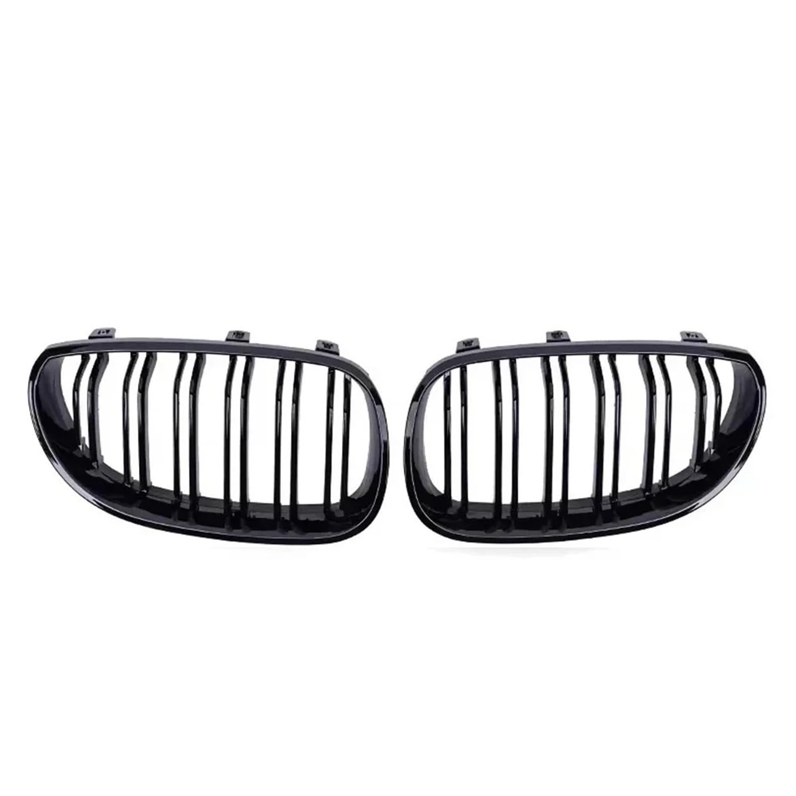 Nierengitter Grill Für 5er E60/E61 325i 2004-2009 Frontstoßstange Chrom-Raute-Stil Haubengitter Einzellinien-Stil Lamellengitter Kühlergrill Vorne(Double-Glossy Black) von YUCHUJCGSS