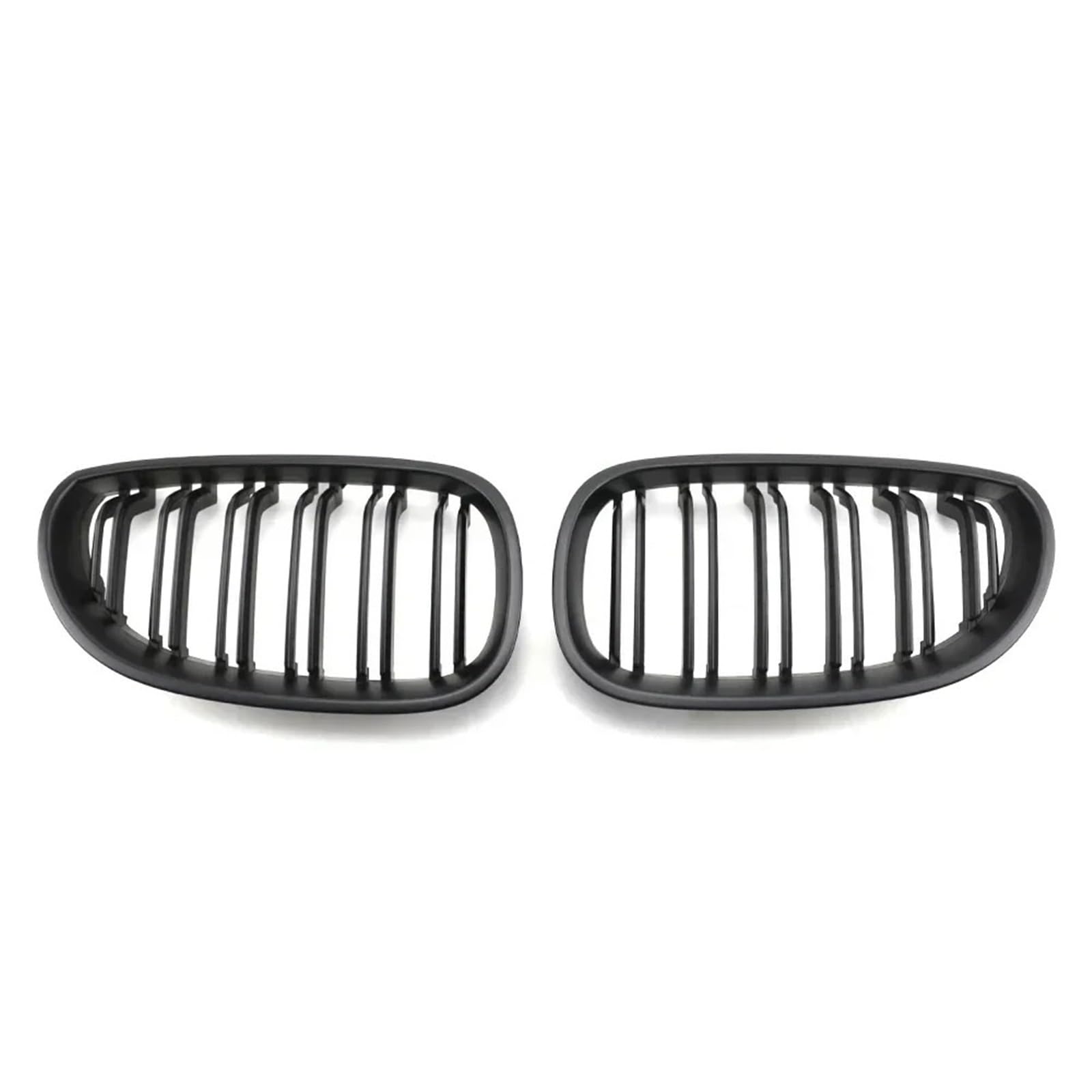 Nierengitter Grill Für 5er E60/E61 325i 2004-2009 Frontstoßstange Chrom-Raute-Stil Haubengitter Einzellinien-Stil Lamellengitter Kühlergrill Vorne(Double-Matte Black) von YUCHUJCGSS