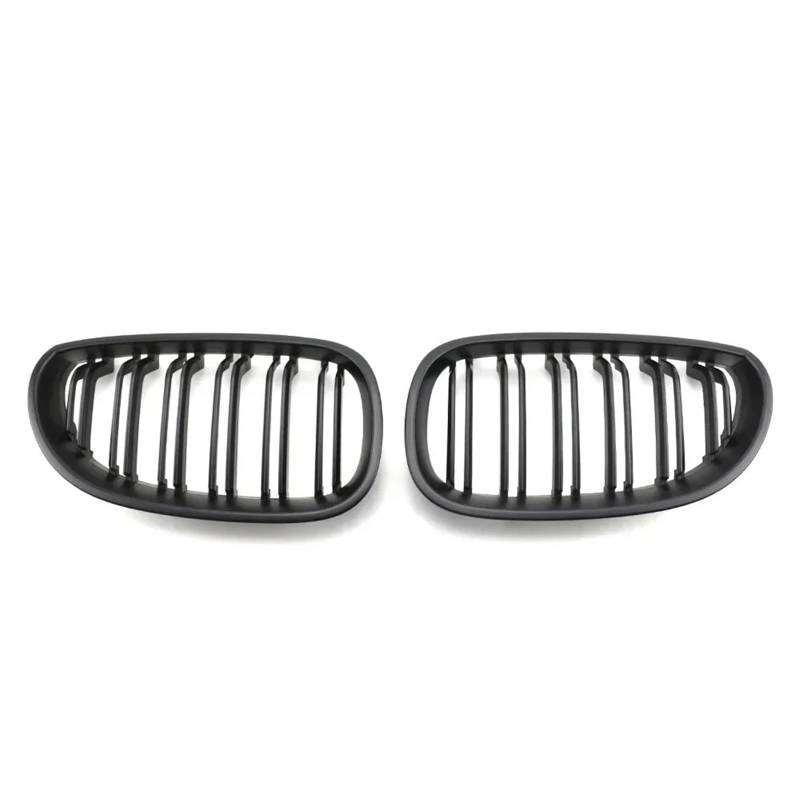 Nierengitter Grill Für 5er E60/E61 325i 2004-2009 Frontstoßstange Chrom-Raute-Stil Haubengitter Einzellinien-Stil Lamellengitter Kühlergrill Vorne(Double-Matte Black) von YUCHUJCGSS