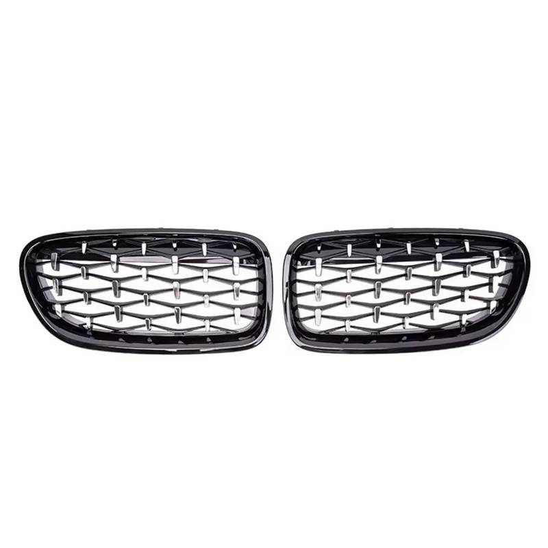 Nierengitter Grill Für 5er F10 F11 F18 2010-2017 528i 535i Doppellinien-Frontgrill Im Diamant-Rennstil Kühlergrill Vorne(Diamond-Chrome Black) von YUCHUJCGSS