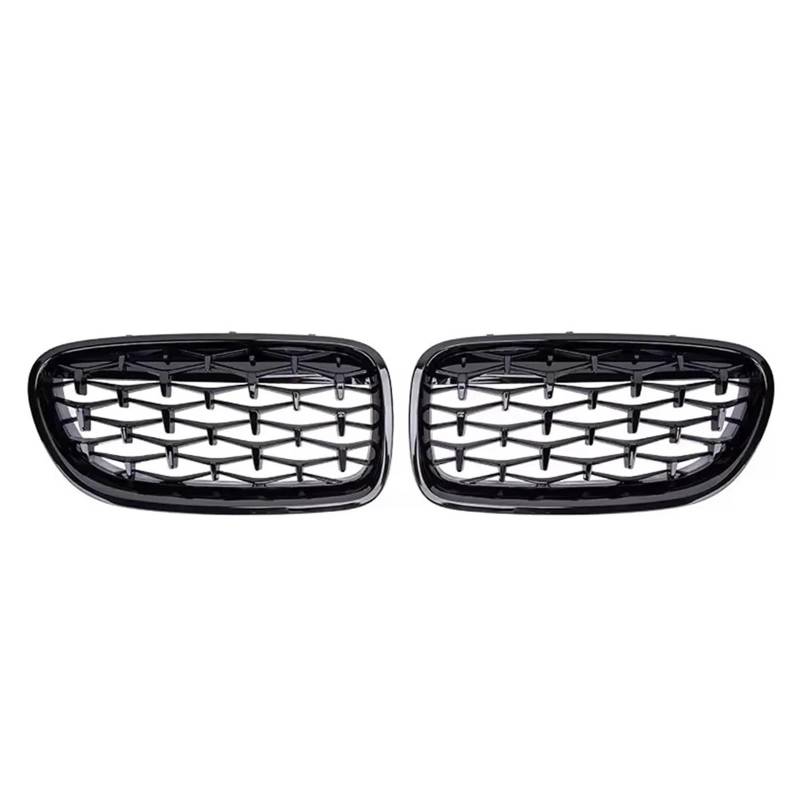 Nierengitter Grill Für 5er F10 F11 F18 2010-2017 528i 535i Doppellinien-Frontgrill Im Diamant-Rennstil Kühlergrill Vorne(Diamond-Glossy Black) von YUCHUJCGSS