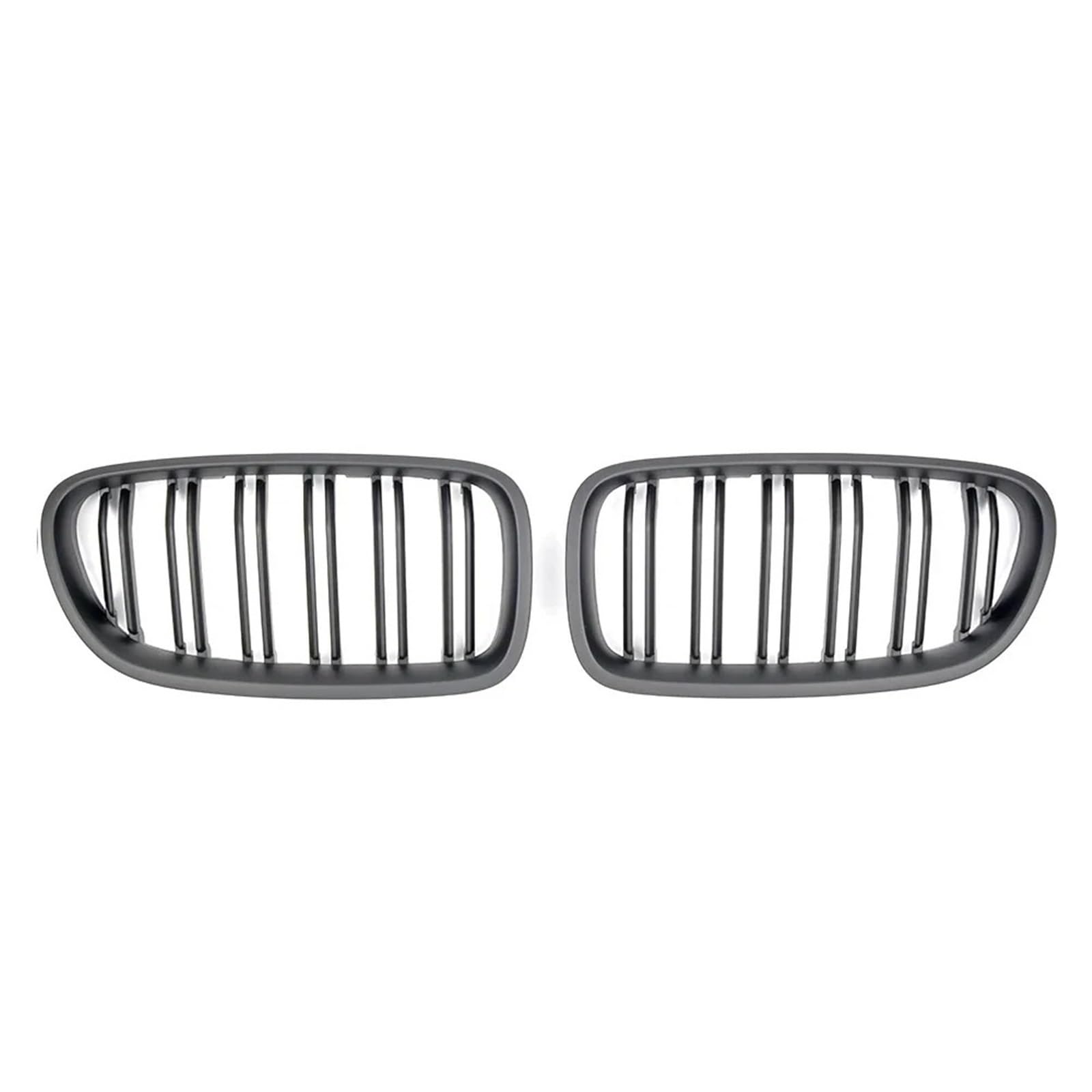 Nierengitter Grill Für 5er F10 F11 F18 2010-2017 528i 535i Silberne Diamanten-Stil Obere Renngitter Frontstoßstange Doppellamellengitter Kühlergrill Vorne(Double-Matte Black) von YUCHUJCGSS