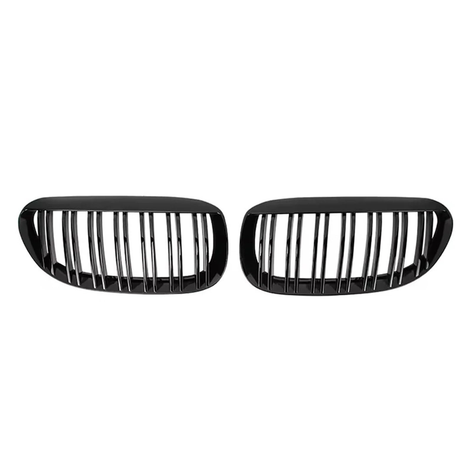 Nierengitter Grill Für 6er E63 E64 2004-2010 Glänzend Schwarz Single Line Style Auto Frontstoßstangengitter Mattes Renngrill-Zubehör Kühlergrill Vorne(Double-Glossy Black) von YUCHUJCGSS