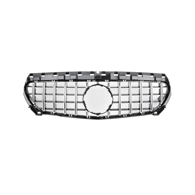 Nierengitter Grill Für Benz Für CLA-Klasse W117 2013-2019 Frontstoßstangengrill Sport Racing Grill GT Style Diamond Facelift ABS Autozubehör Kühlergrill Vorne(GT-Silver) von YUCHUJCGSS