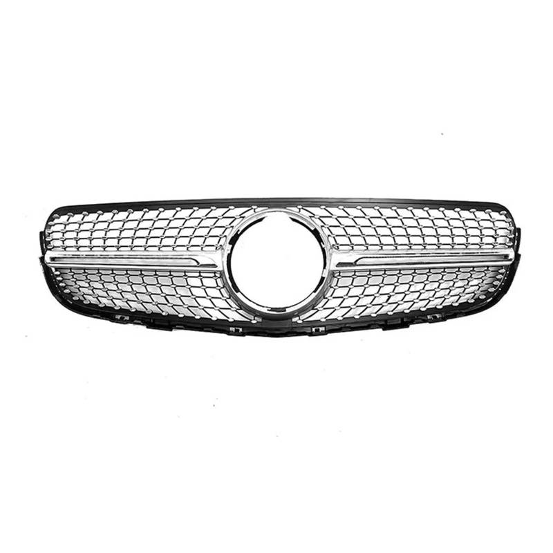 Nierengitter Grill Für Benz Für GLC-Klasse X253 2015-2019 GLC250 GLC300 GLC350e Auto Front Hood Grille Diamond Style Racing Grill Kits Refit Kühlergrill Vorne(Diamond Silvery) von YUCHUJCGSS