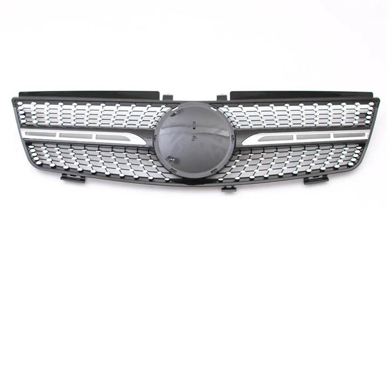 Nierengitter Grill Für Benz ML-Klasse W164 2005-2008 ML320 ML350 ML500 Chrom Silber Für AMG Stil Front Racing Grille Front Stoßstange Grille Kühlergrill Vorne(Diamond-Chrome Black) von YUCHUJCGSS