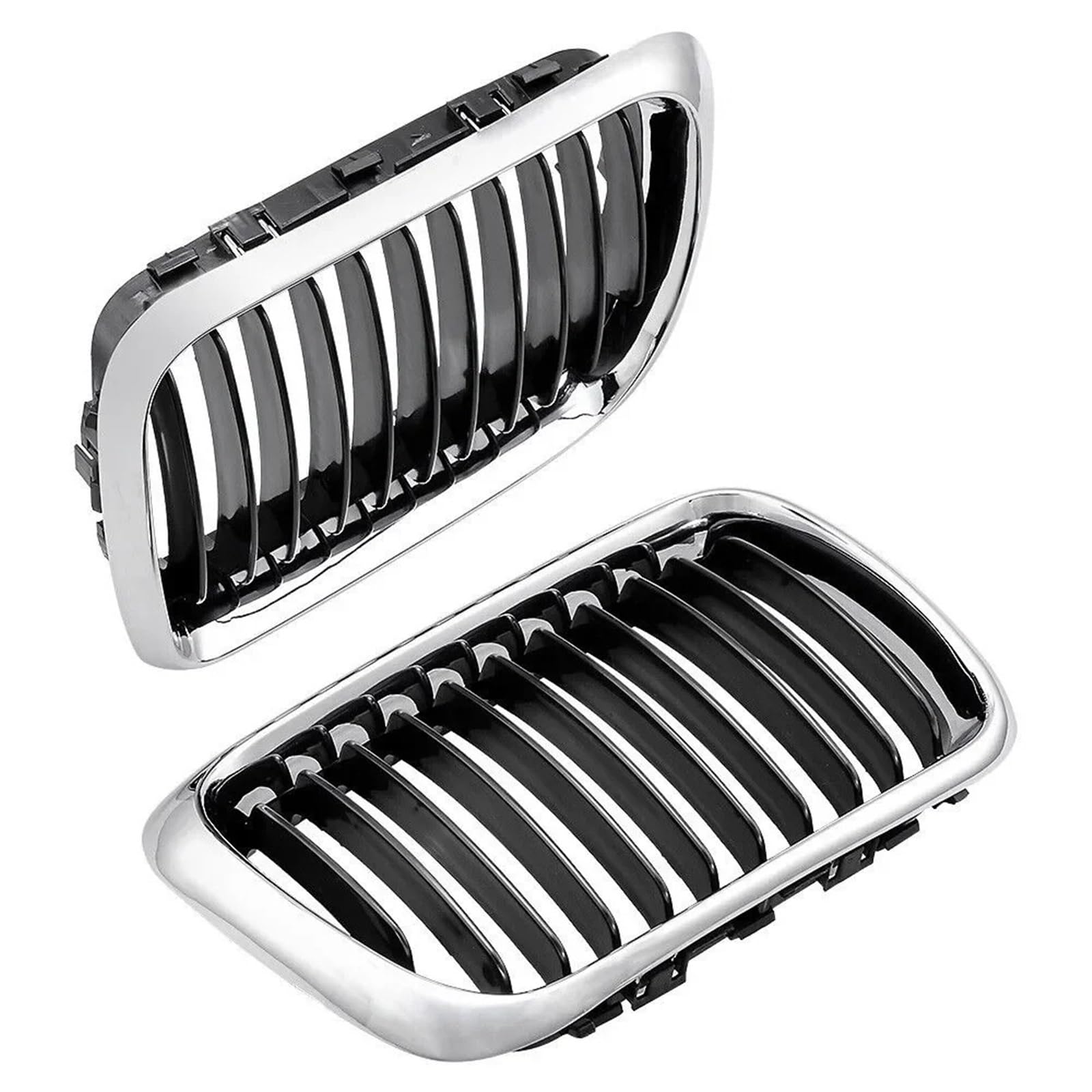 Nierengitter Grill Für E36 3er-Serie 1997–1999 Autogrill Einzeilige Frontniere ABS-Fronthaubengrill Schwarz 51138195152 51138195151 Teile Kühlergrill Vorne(Silver Black) von YUCHUJCGSS
