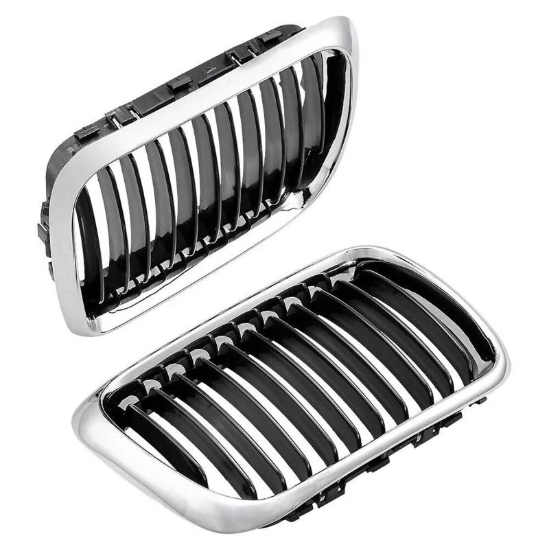 Nierengitter Grill Für E36 3er-Serie 1997–1999 Autogrill Einzeilige Frontniere ABS-Fronthaubengrill Schwarz 51138195152 51138195151 Teile Kühlergrill Vorne(Silver Black) von YUCHUJCGSS