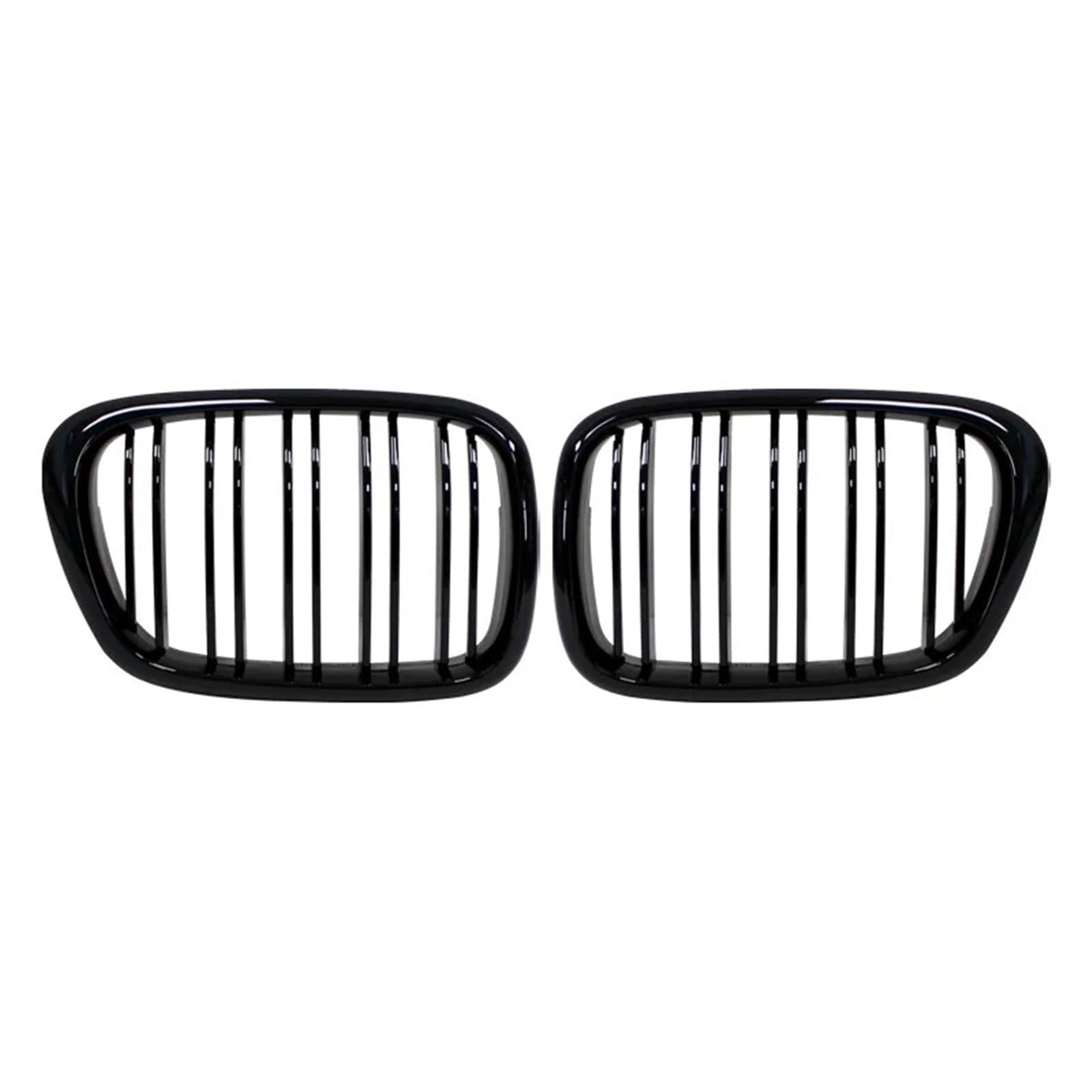 Nierengitter Grill Für E39 5-Serie 525 528 530 Für M5 1997 1998 1999 2000 2001 2002 2003 Front Hood Niere Grill ABS Dual Line Kühlergrill Vorne(Gloss Black) von YUCHUJCGSS