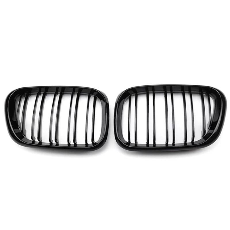 Nierengitter Grill Für E53 Für X5 Für Pre-LCI 1999-2003 Fronthaube Nierengrill Stoßstange Schwarz Form Grill Autozubehör Ersatzteil Kühlergrill Vorne von YUCHUJCGSS