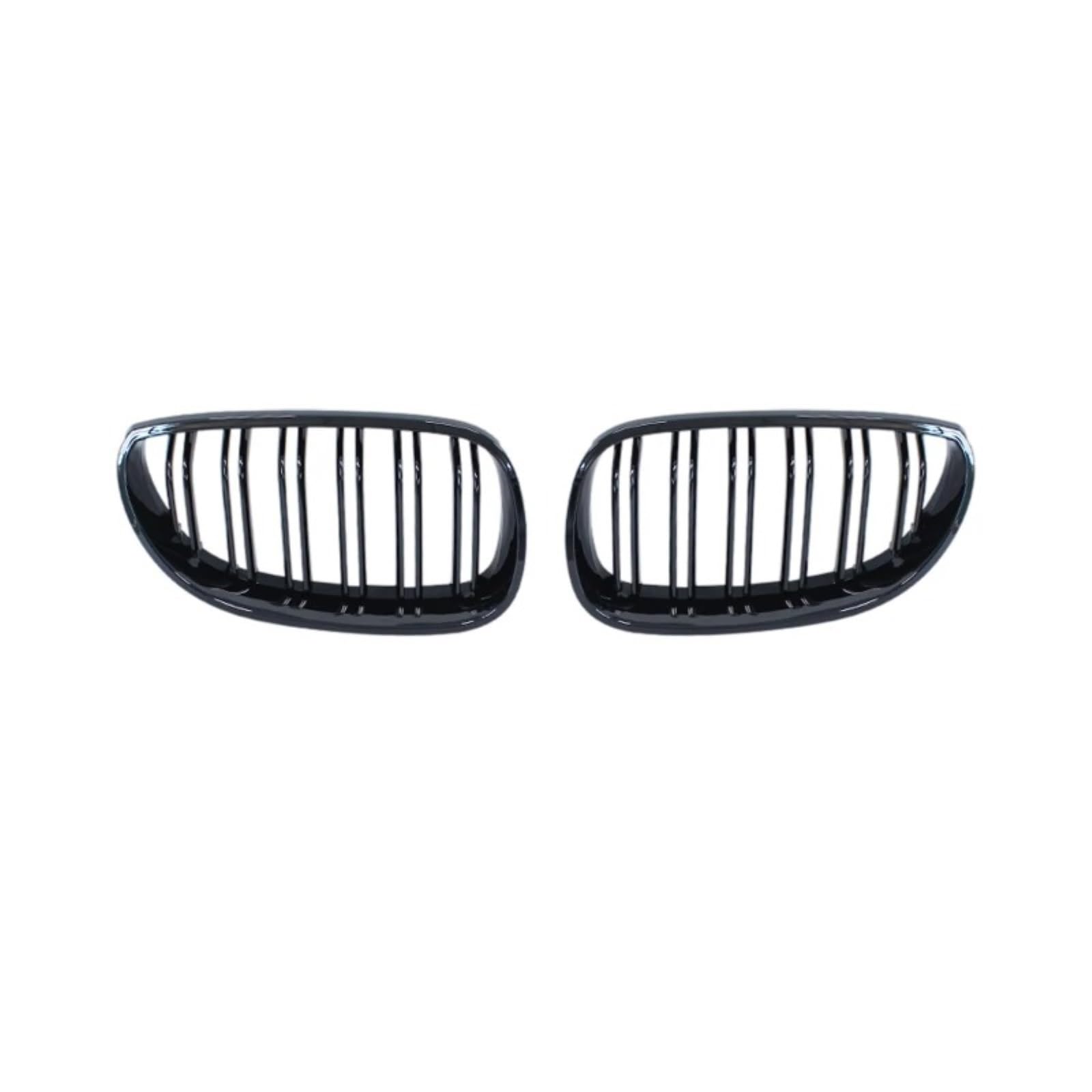 Nierengitter Grill Für E60 E61 5 Series 2003-2009 Auto Frontstoßstangengrill Nieren-Racing-Grillgitter Glanzschwarz Auto Doppellamelle Kühlergrill Vorne(Double Line Black) von YUCHUJCGSS