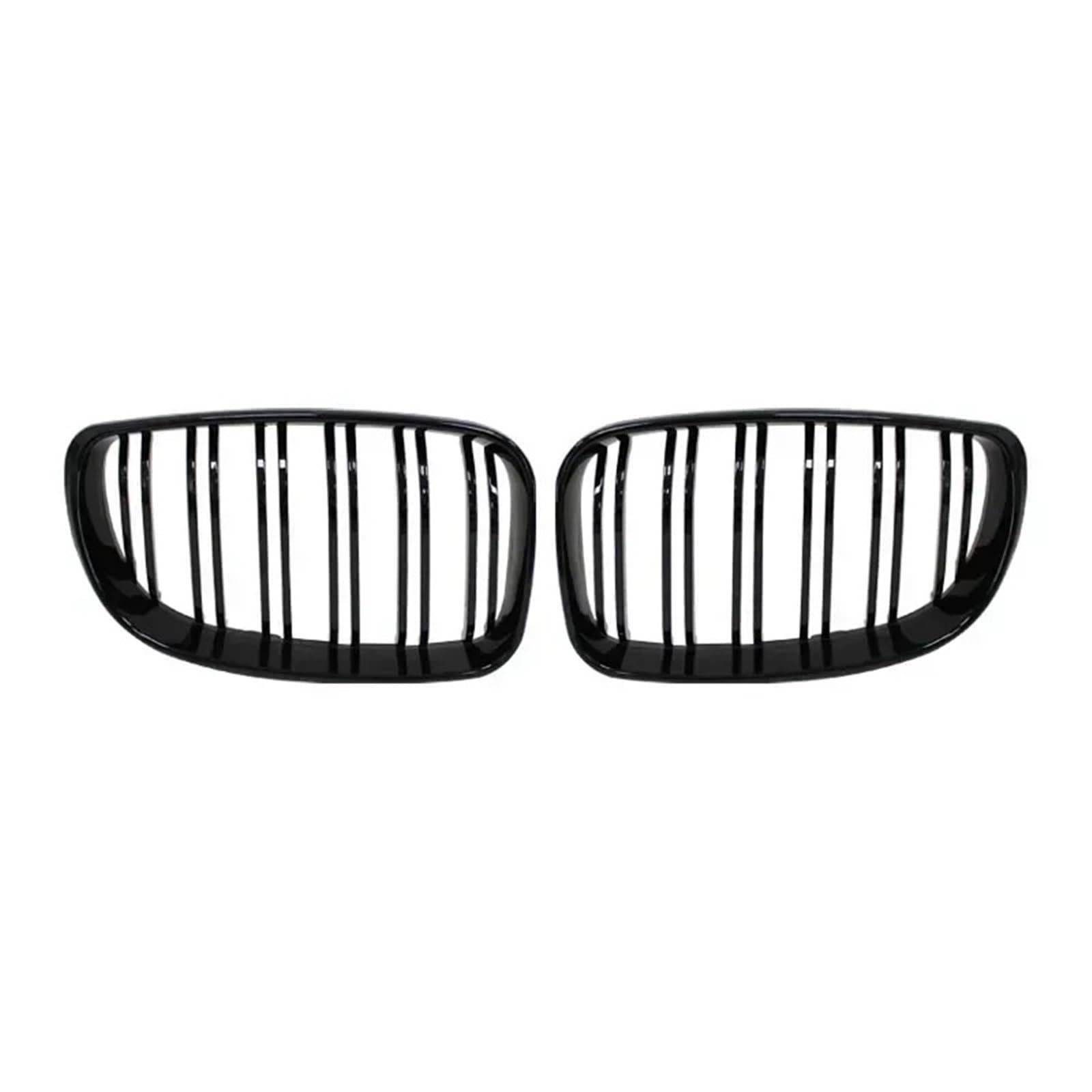 Nierengitter Grill Für E81 E87 E82 E88 128I 130I 135I 2007-2011 Auto Vorderen Stoßfänger Nierengrill Racing Grills Gitter Glanz Schwarz Dual Lamellen Grill Kühlergrill Vorne(Gloss Black) von YUCHUJCGSS