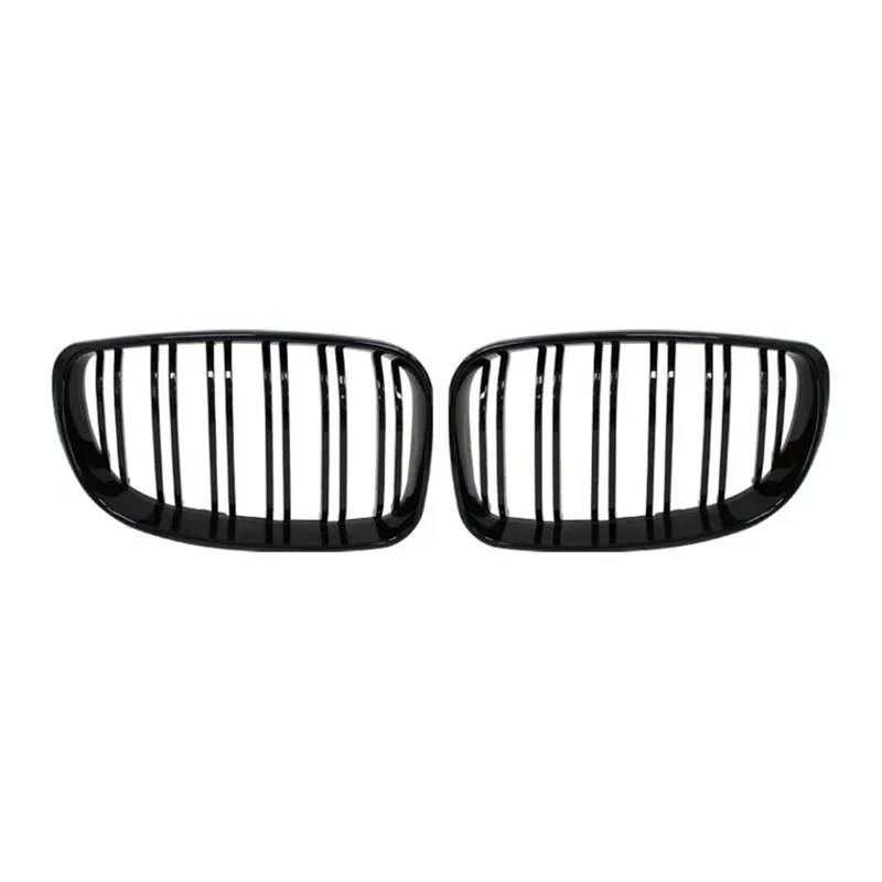 Nierengitter Grill Für E81 E87 E82 E88 128I 130I 135I 2007-2011 Auto Vorderen Stoßfänger Nierengrill Racing Grills Gitter Glanz Schwarz Dual Lamellen Grill Kühlergrill Vorne(Gloss Black) von YUCHUJCGSS