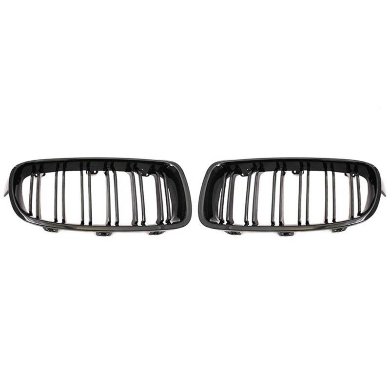 Nierengitter Grill Für F30 F31 F35 320i 325i 328i 2012-2018 ABS Auto Styling Front Niere Kühlergrill Dual Lamellen Grille Auto Zubehör Kühlergrill Vorne(Double Line Black) von YUCHUJCGSS