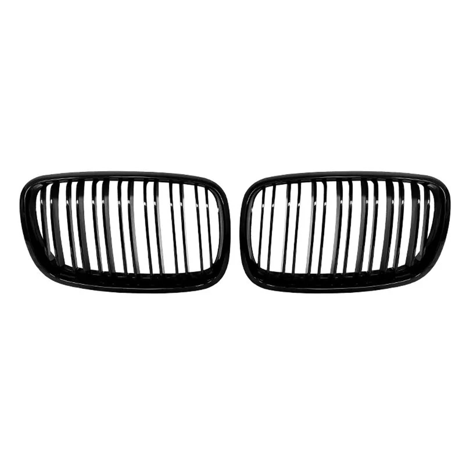 Nierengitter Grill Für Für X5 E70 2007-2013 Für X6 E71 E72 2008-2014 Autogrill Grill Frontniere Glänzend 2-zeilig Doppellamellen Autozubehör Kühlergrill Vorne(Double Line Black) von YUCHUJCGSS