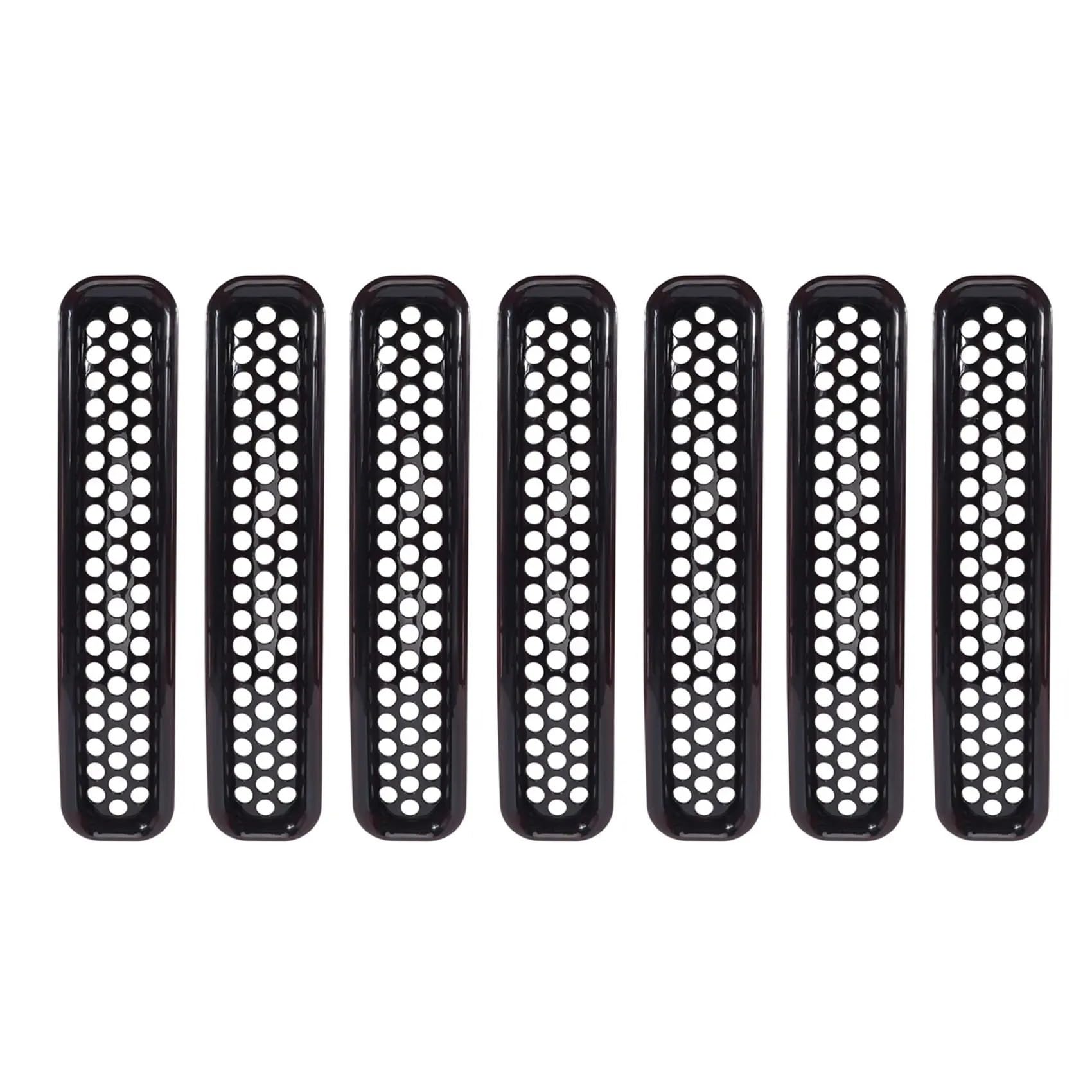 Nierengitter Grill Für Jeep Für Wrangler TJ Für Unlimited 1997 1998 1999 2000 2001 2002 2003 2004 2005 2006 Honeycomb Mesh Front Grill Einsätze Kit 7PCS Kühlergrill Vorne von YUCHUJCGSS