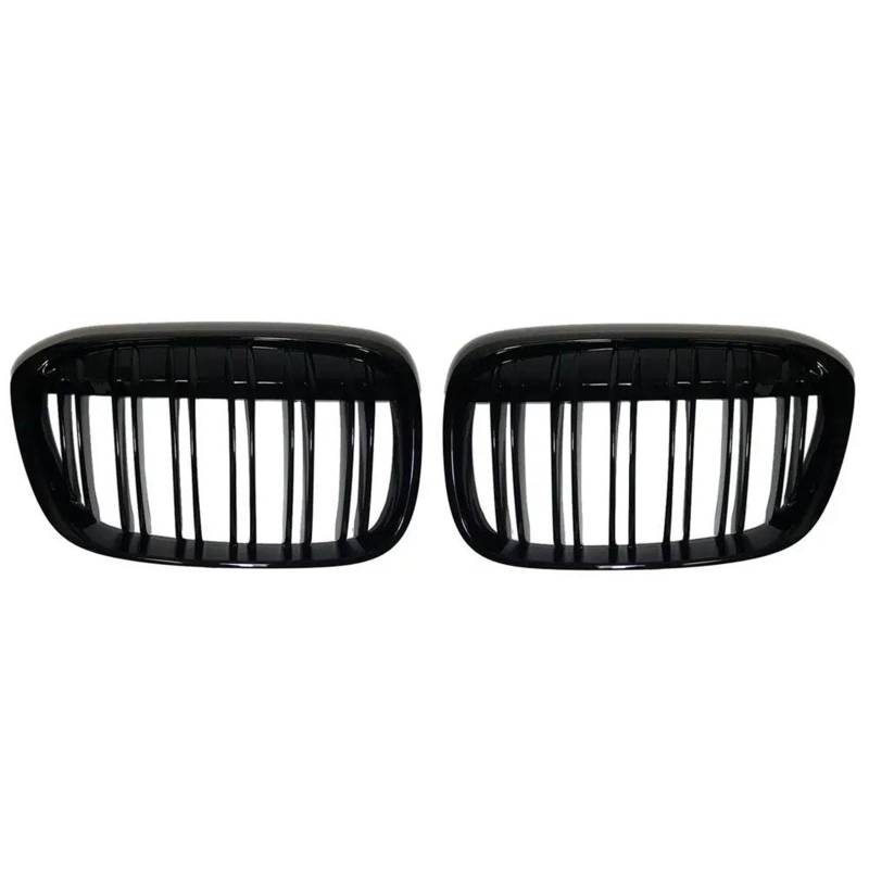 Nierengitter Grill Für X1 F48 2016 2017 2018 2019 Doppellinie Auto Frontstoßstange Nierengrill Gitter Renngrill Glänzend Schwarz Autostil Kühlergrill Vorne von YUCHUJCGSS