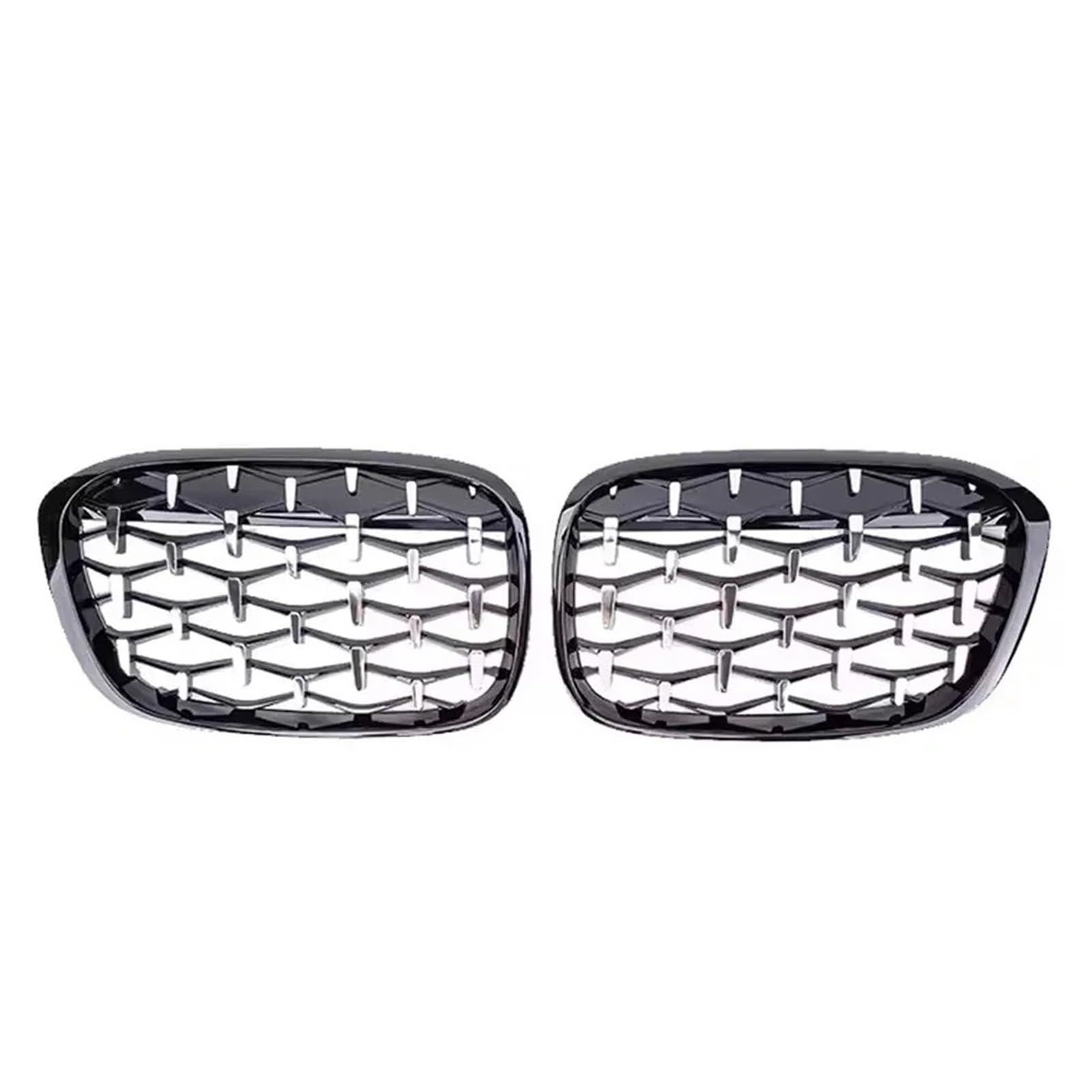 Nierengitter Grill Für X1 F48 F49 2016–2019 Glänzend Schwarze Diamanten Frontstoßstangen-Nierengitter Glänzende Obere Gitter Im Linienstil Kühlergrill Vorne(Diamond-Chrome Black) von YUCHUJCGSS