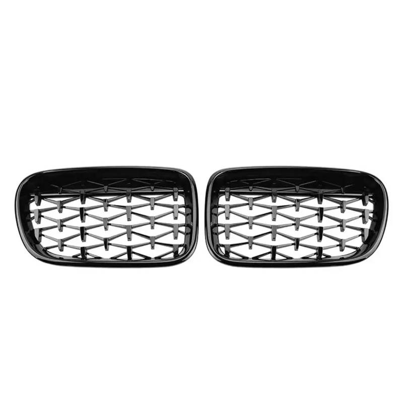 Nierengitter Grill Für X3 F25 2010-2013 Chrom-Silber-Diamanten-Frontstoßstangen-Haubengitter Einzel- Und Doppellinien-Stil Obere Gitter Kühlergrill Vorne(Diamond-Glossy Black) von YUCHUJCGSS