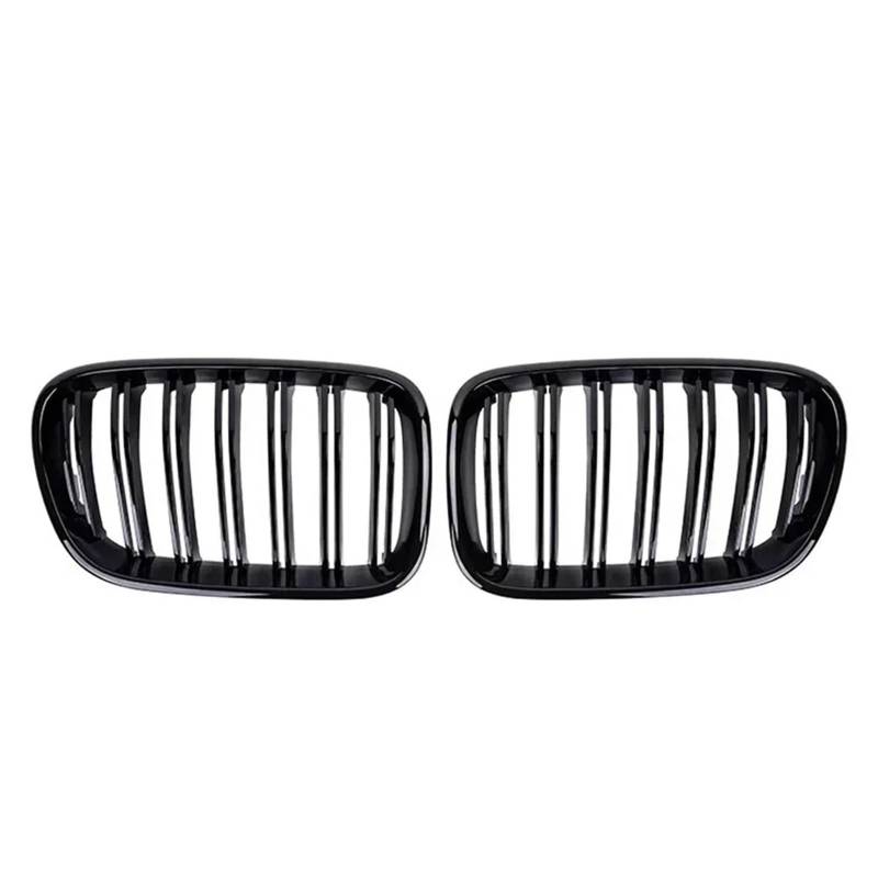 Nierengitter Grill Für X3 F25 2010-2013 Chrom-Silber-Diamanten-Frontstoßstangen-Haubengitter Einzel- Und Doppellinien-Stil Obere Gitter Kühlergrill Vorne(Double-Glossy Black) von YUCHUJCGSS