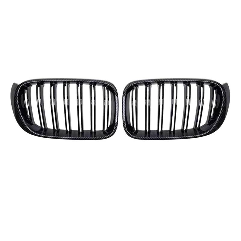Nierengitter Grill Für X3 F25 Für X4 F26 2014-2017 1-Paar Chrom Silber Front Nierengrill Diamanten Frontstoßstangengrill Doppellamellengrill Kühlergrill Vorne(D Black Carbon Fiber) von YUCHUJCGSS