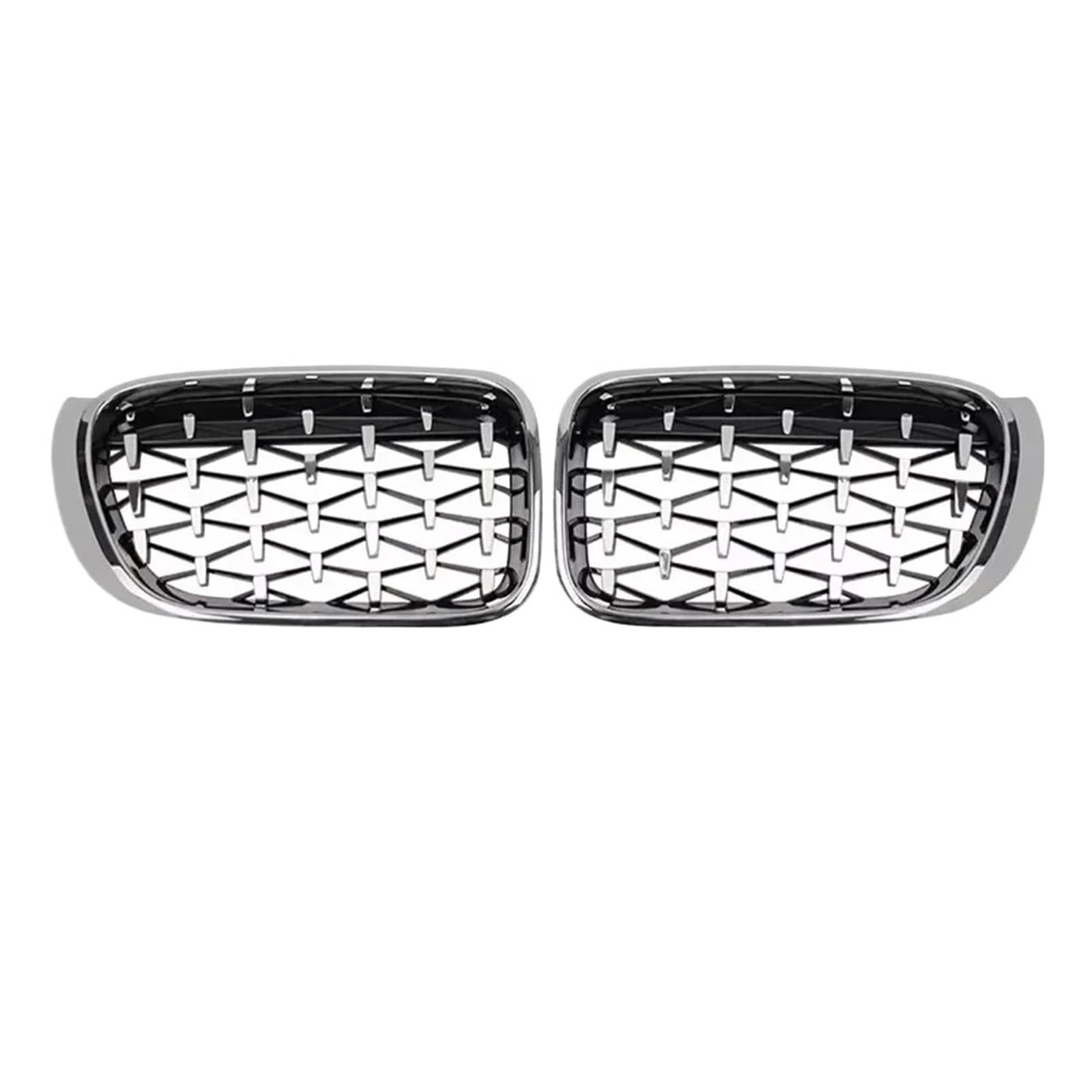 Nierengitter Grill Für X3 F25 Für X4 F26 2014-2017 1-Paar Chrom Silber Front Nierengrill Diamanten Frontstoßstangengrill Doppellamellengrill Kühlergrill Vorne(M Chrome Silver) von YUCHUJCGSS