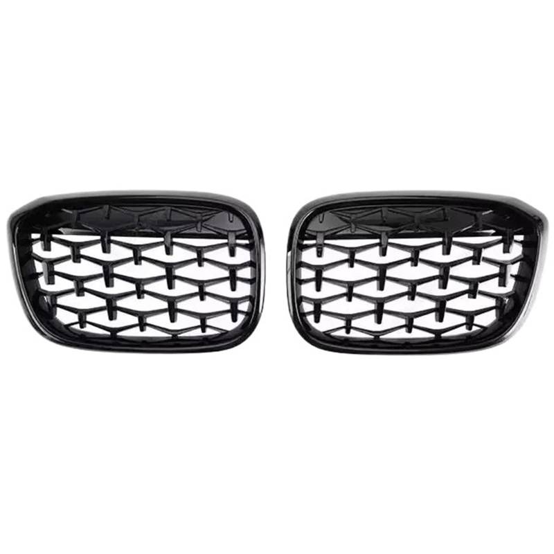Nierengitter Grill Für X3 G01 Für X4 G02 2017-2021 Front Nierengrills Kühlergrill Auto Frontstoßstangengrill Diamantgrills Meteor Style Kühlergrill Vorne(Gloss Black) von YUCHUJCGSS